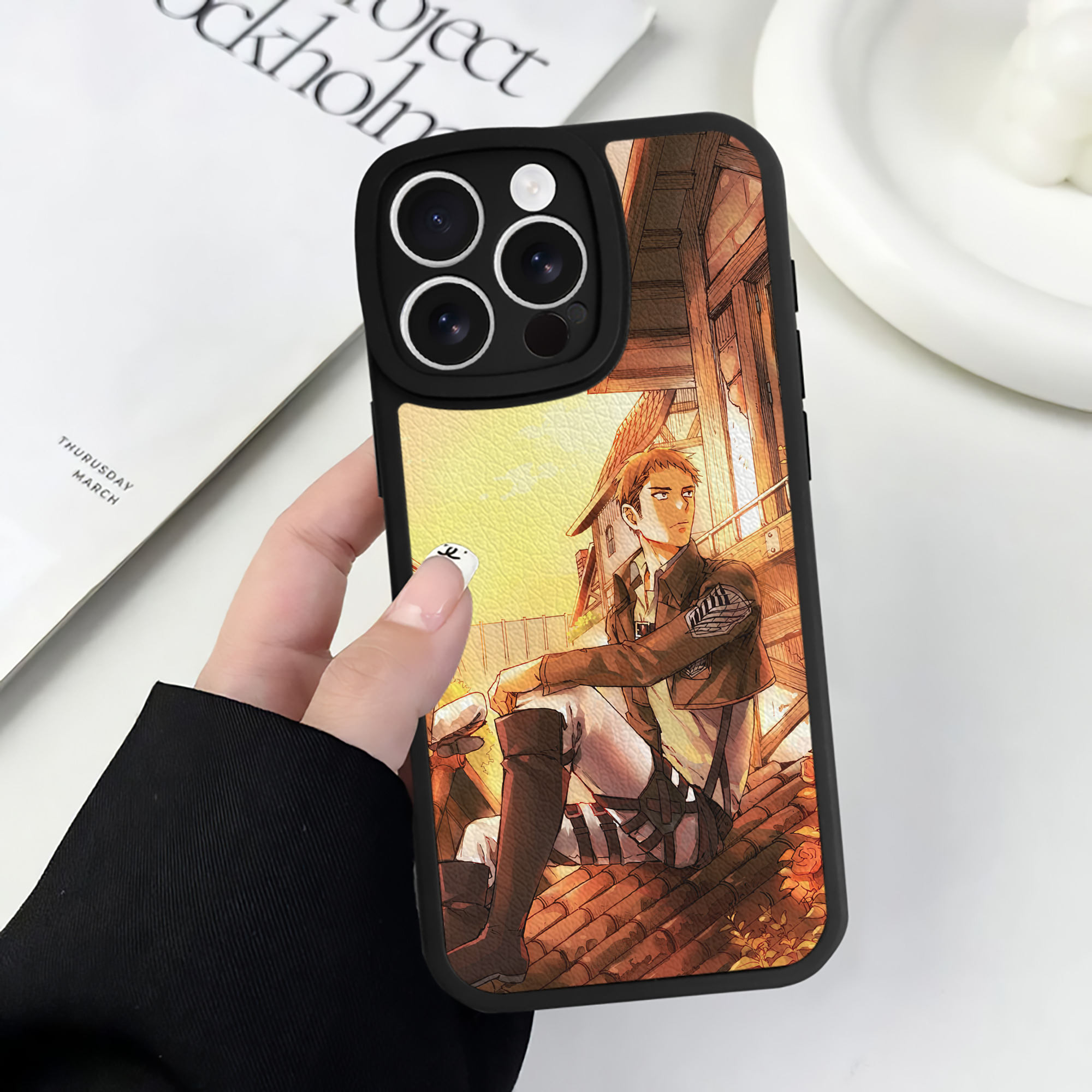 （画像用） 進撃の巨人 Attack on Titan 【iPhone 16シリーズ対応】シリコンスマホケース（レザー調） 材質：シリコン